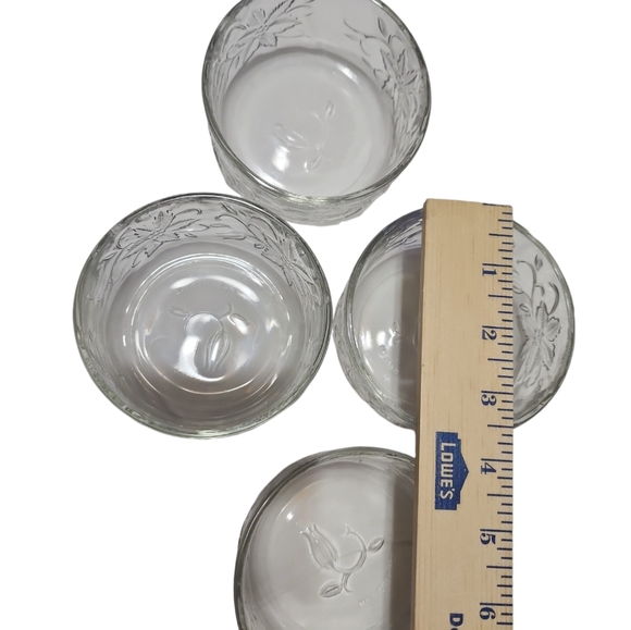 Floral Crystal PH Fantasia poinsettia ramekins clear Set Of 4 - Picture 7 of 8